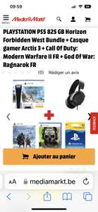 Pack PS5 Horizon Forbidden West Bundle + Casque Arctis 3 + Call Of Duty: Modern Warfare II FR + God Of War: Ragnarok (Frontaliers Belgique)