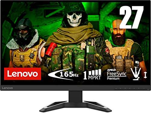Écran PC 27" Lenovo G27q-30 - QHD, Dalle VA 165Hz (1ms), HDMI DP, FreeSync Premium, HDR Decoding, Inclinable/Ajustable en hauteur