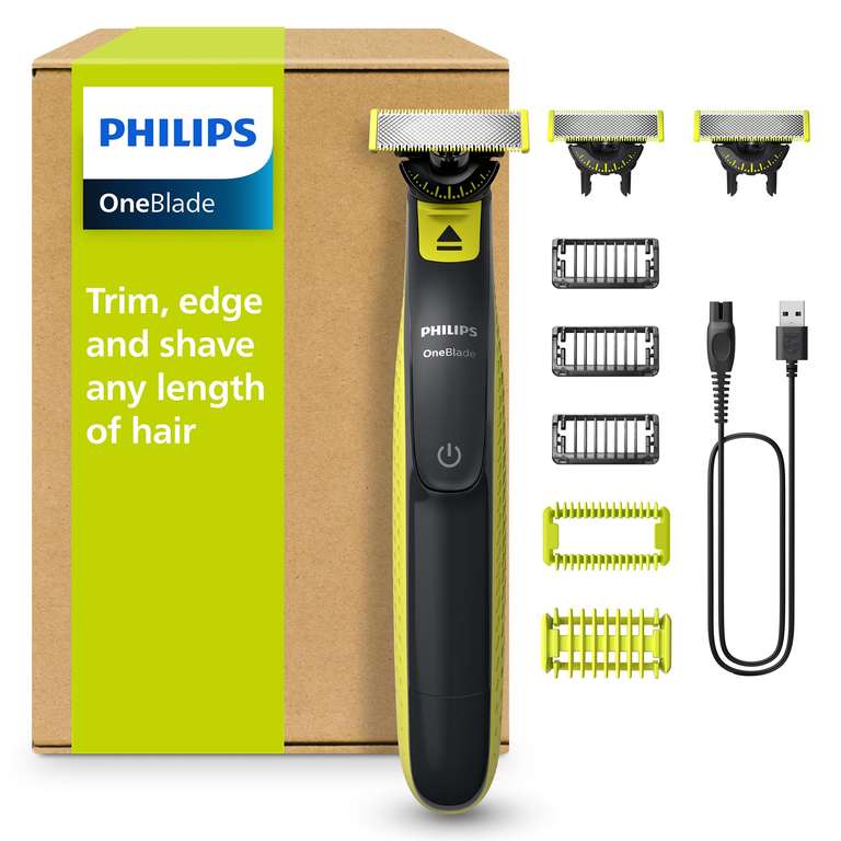 Tondeuse Philips OneBlade Visage + Corps - 7 Lames Incluses, Rechargeable, Neuf Sous Blister