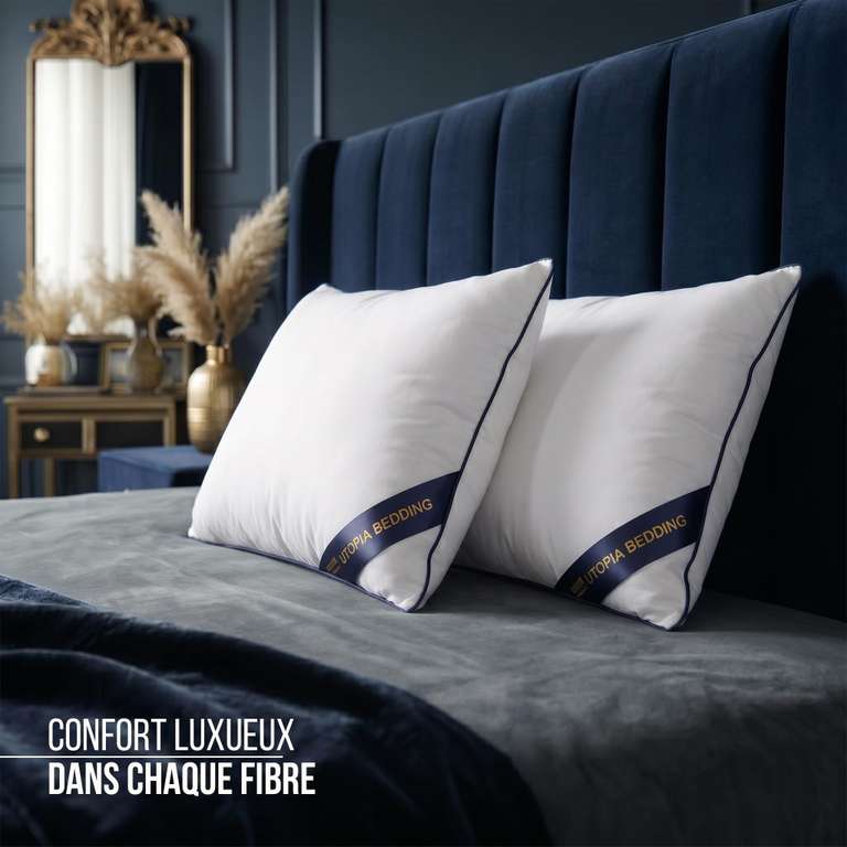 Utopia Bedding Lot De 2 Coussins Décoratifs 30,5 X 51 Cm – Noir Élégant Pour Canapé, Lit, Fauteuil