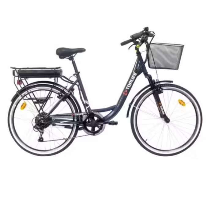 Vélo de ville à assistance électrique Toplife Denver E-4600 - Gris/Noir