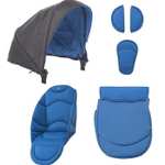 Pack d'accessoires pour poussette Chicco - Coloris Bleu avec capote et cale pied