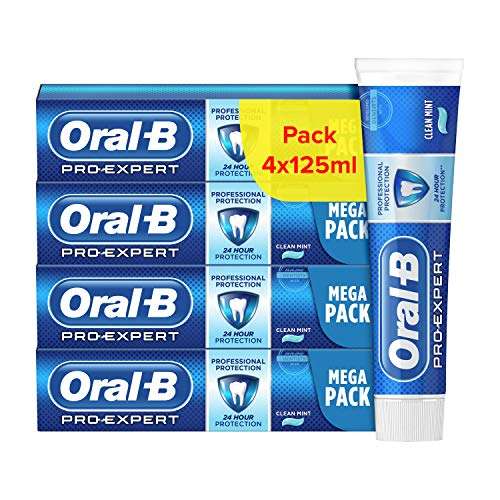 Lot de 4 tubes de dentifrice Oral-B Pro-Expert Protection Professionnelle - 4 x 125 ml