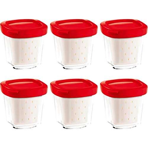 6 pots en verre 140 ml, Compatibles avec les yaourtières Délices et Multi Délices à 10,49€ (via coupon de 4,5€)