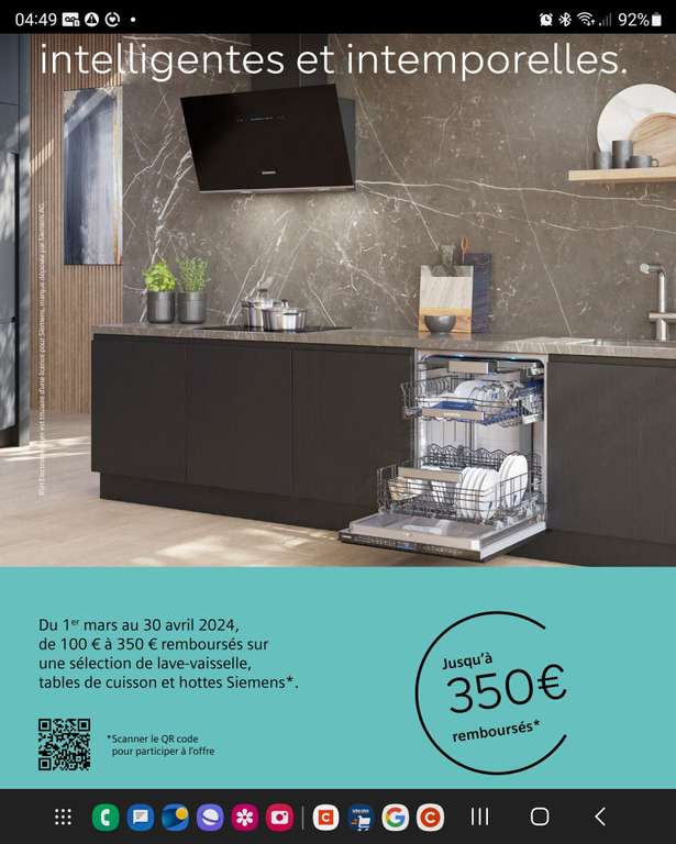 100€ à 350€ remboursés sur une sélection d'électroménager Siemens - Ex: Table induction Siemens EX651HEC1F - 4 foyers (Via ODR 150€)