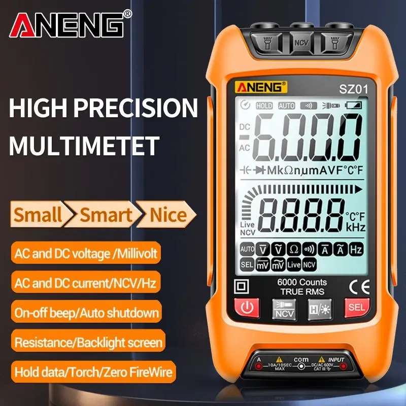 Aneng Sz02 Multimètre numérique intelligent Gamme automatique 9999