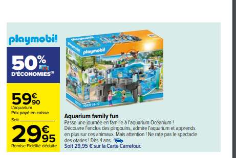Aquarium Playmobil Family fun 70537 (Via 29.95€ sur carte de fidélité)