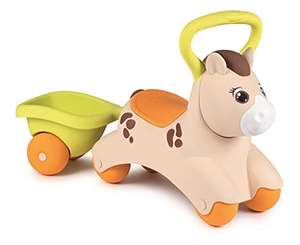 Porteur Smoby Baby Pony - Dès 12 Mois, Remorque Incluse, Poignée de Transport