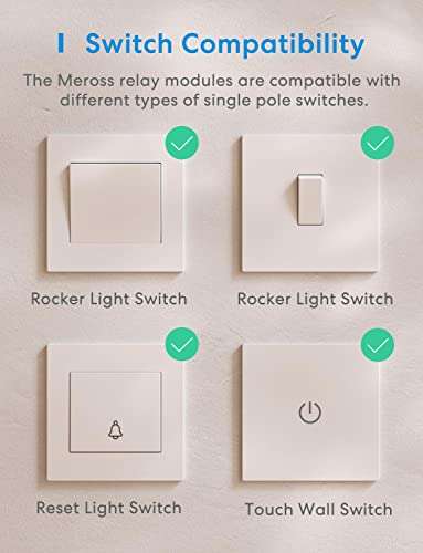 Meross Homekit Smart Light Switch, interrupteur tactile mural