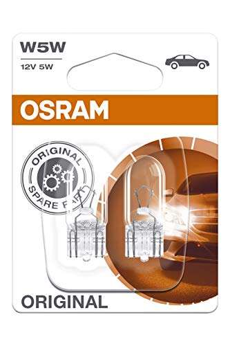 Lot de 2 Ampoules de Feux Arrières de Voitures Osram Original W5W halogen