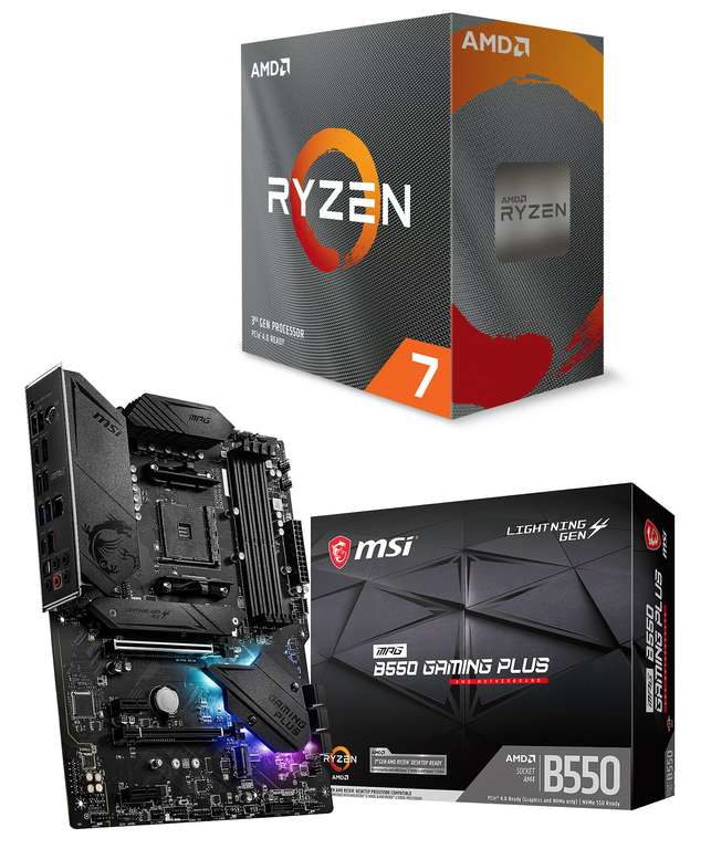 Processeur AMD Ryzen 7 5700X (3.4 / 4.6 GHz) + Carte mère MSI MPG B550 Gaming Plus