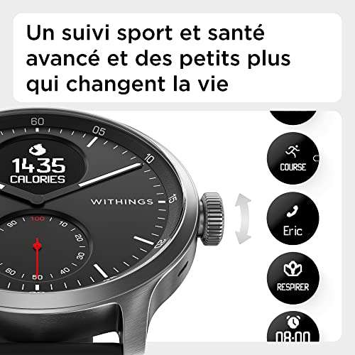Montre connectée Withings Scanwatch - 38mm, hybride avec ECG