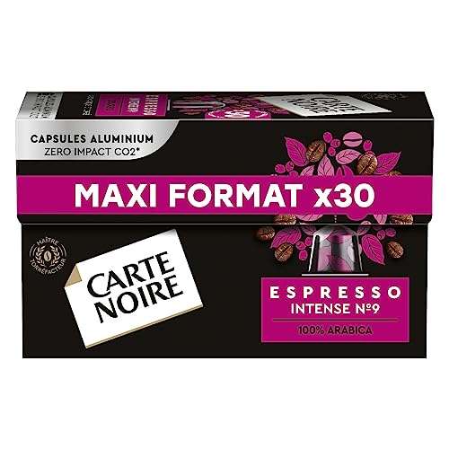 Assortiment de 3 x 30 Capsules de Café Carte Noire - Compatibles Nespresso - N°6 Lungo, N°7 Classique, N°9 Intense - Café Arabica