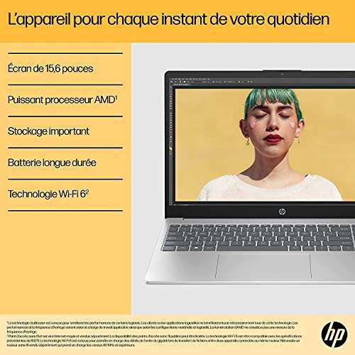 PC Portable HP 15-fc0071nf - 15,6 FHD - Ryzen 5-7520U - RAM 16Go -  Stockage 512Go SSD - Windows 11 - AZERTY - Cdiscount Informatique