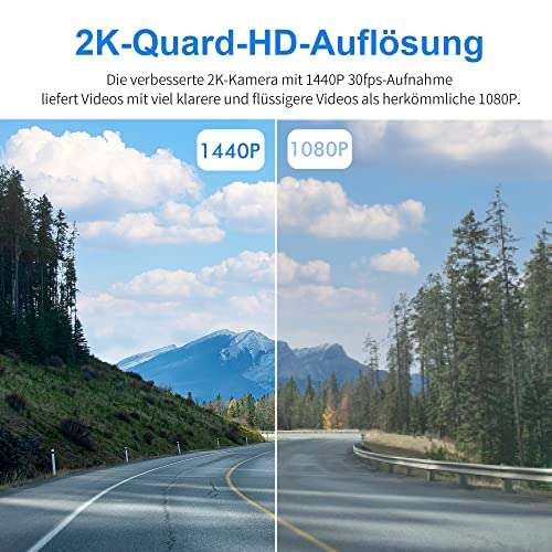 Mini Caméra Embarquée Dashcam KAWA - Full QHD 1440p, 2K (via coupon - vendeur tiers)