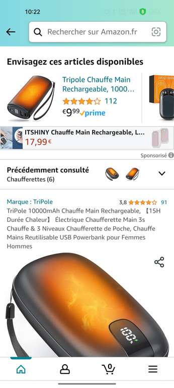 Chauffe mains Poche Électrique Portable Rechargeable - Temu France