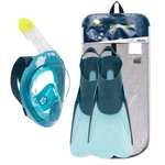 Kit de snorkeling masque Easybreath 540FT Freetalk + Palmes bleu Adulte Corail