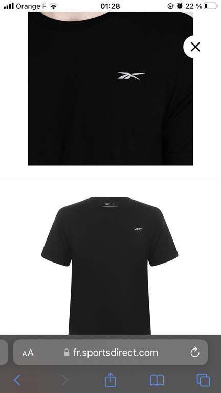 Lot de 3 T-shirts homme Reebok - noir / gris