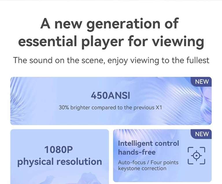 Vidéoprojecteur Wanbo X2 Max - Full HD, 450 ANSI, Auto-focus, WiFi 6, BT 5 + Enceinte portable Tronsmart Trip 10W (Entrepôt EU)