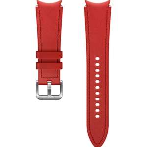 Bracelet pour Montre connectée Samsung Galaxy Watch 4/5 - Cuir, 130mm (Rouge ou Blanc) - Via ODR de 10€