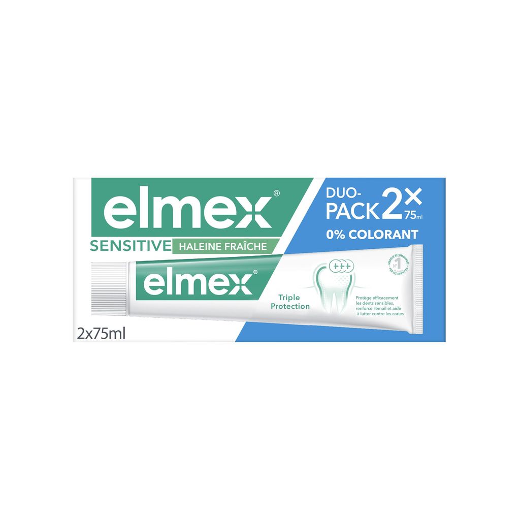 Duo-Pack Dentifrice Elmex Sensitive Haleine Fraîche 0 % - 2 x 75 ml (via Prévoyez et Économisez)