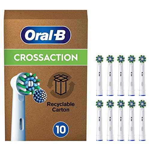 Pack De 10 Brossettes Oral-B Pro Cross Action - Blanches, pour Brosse à dents électriques