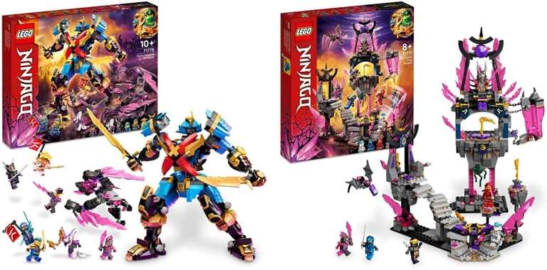 Pack Jeux de construction Lego Ninjago - Le temple du roi de cristal et le robot samouraï de nya - 71771 et 71775