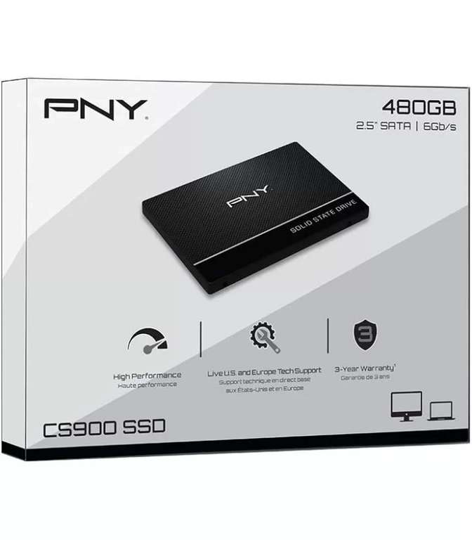 SSD interne 2.5" PNY CS900 - 480 Go (SSD7CS900-480-PB)