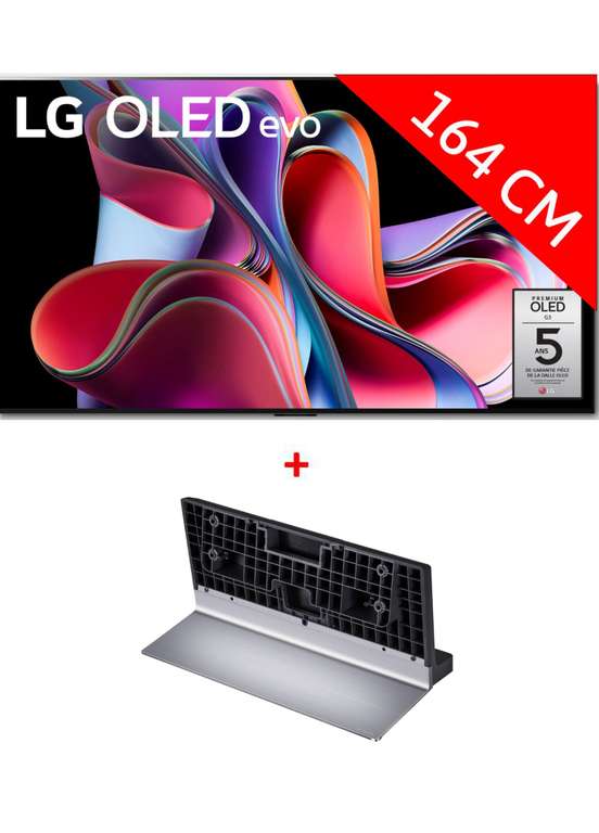 TV 65" LG OLED65G3 + pied SQ-G2ST65 (via ODR 400€)