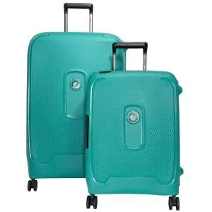 Lot 2 valises rigides Delsey Montcenis - cabine 55 et soute 76 cm [La redoute - Bleu Cerise]
