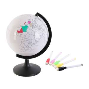Globe terrestre rotatif + feutres à personnaliser - 22 cm