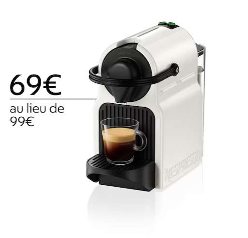Machine à café Nespresso Inissia - plusieurs coloris + son équivalent en prix offert en café Nespresso
