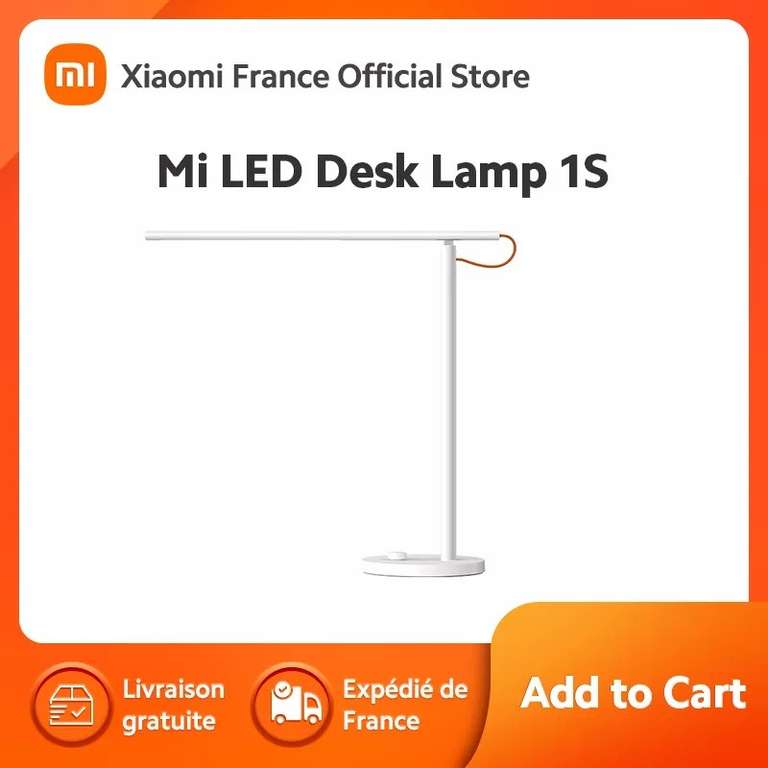 Lampe de bureau Xiaomi Mi LED Desk Lamp 1S (Entrepôt FR - via coupon 10€)