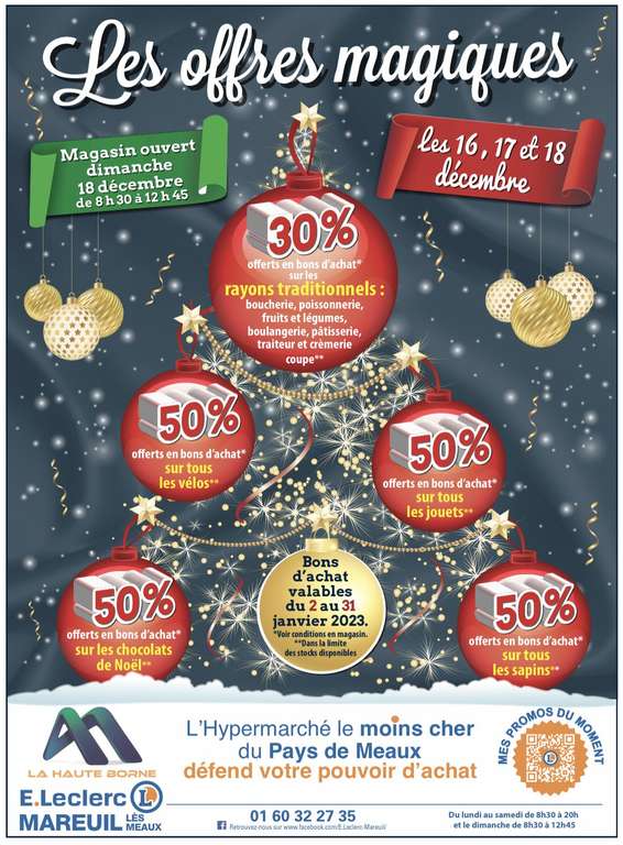 50% en bon d'achat sur les vélos, jouets, chocolats et sapins & 30% sur les rayons traditionnels (sous conditions) - Mareuil Les Meaux (77)
