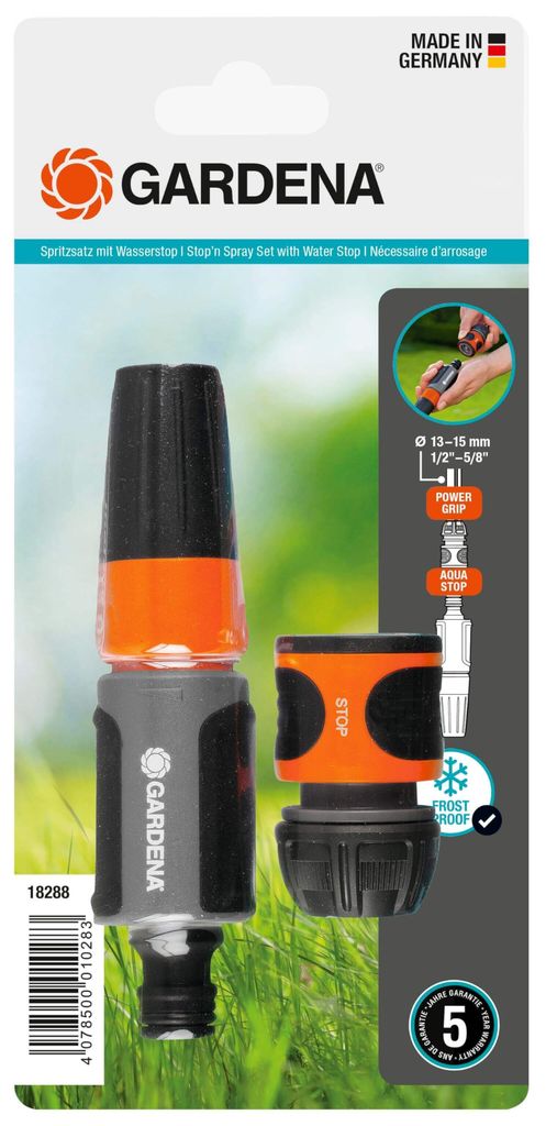 Kit de Lances d'Arrosage Gardena avec Aquastop - 13mm & 15mm