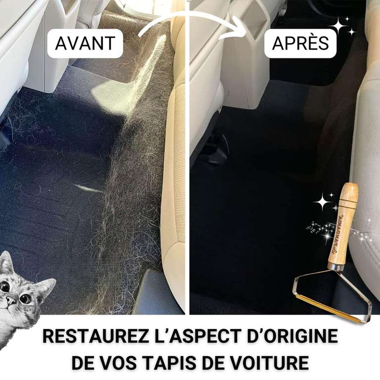 Rasoir Anti-Bouloche Manuel En Bois - Brosse à Peluches - Pour Vêtements, Canapé, Tapis - Écologique - 10