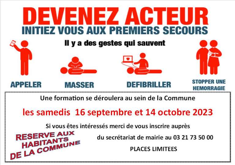 Formation gratuite prévention et secours civiques de niveau 1 (psc1) - Écourt-Saint-Quentin (62)