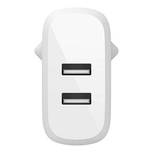 Chargeur secteur Belkin 2 ports USB-A Boost Charge 24 W + Câble USB-A vers USB-C (pour Samsung, Pixel, iPad Pro, etc.)