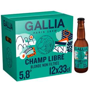 Pack de 12 Bières Blonde non filtrée Gallia Champ Libre - 12 x 33 cl