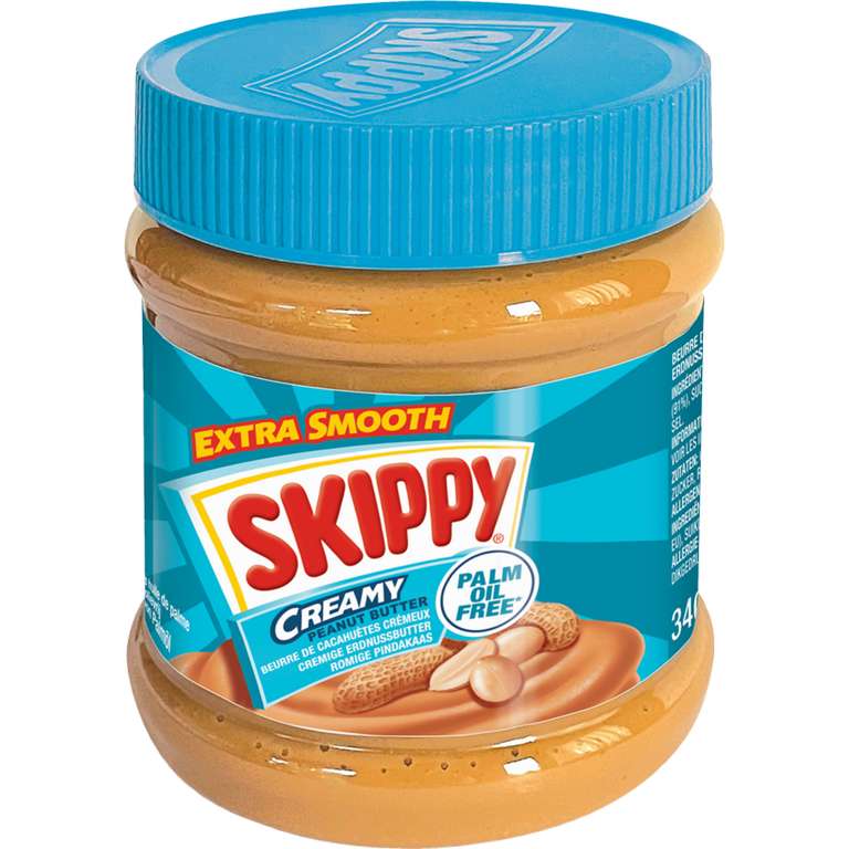 Pot de beurre de cacahuètes Skippy Creamy, Super Chunk ou Pépites de chocolat (340g)