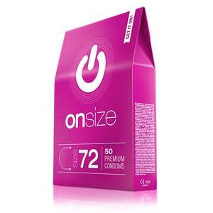 Préservatifs ONsize 72 mm de largeur paquet de 50 préservatifs premium extrêmement délicats lubrifiant paroi 0,07 mm - végétaliens