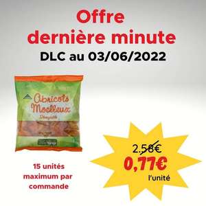 Abricots moelleux dénoyauté - 250g, DLC Courte 03/06