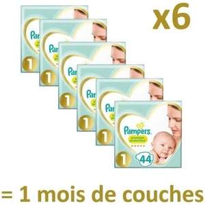 Pack de 264 (6x44) Couches Pampers New Baby - Taille 1, 2 à 5Kg