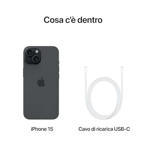 Smartphone 6.1" Apple iPhone 15 - 128Go, Noir