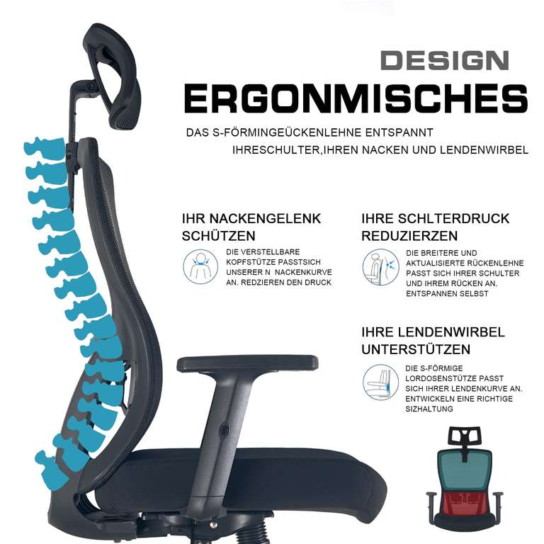 Chaise de bureau ergonomique Durrafy (Vendeur Tiers)