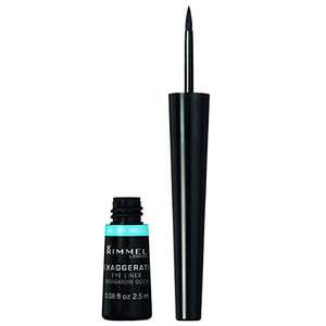 Rimmel Bourjois Eyeliner Liquid Exaggerate - Waterproof, Pointe feutre ultra précise, 03 Black, 2,5ml
