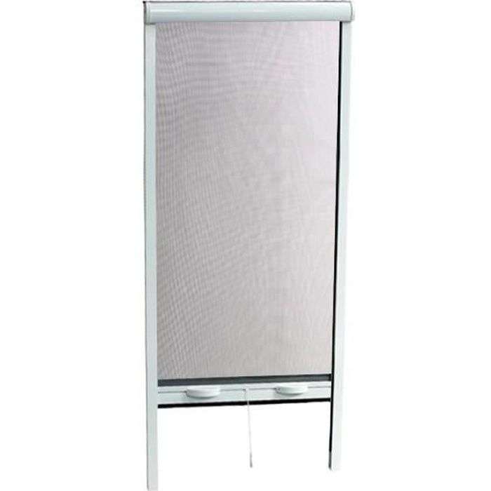 Moustiquaire de porte fenêtre - L160 X H220 cm, en aluminium laqué blanc, Recoupable en largeur et hauteur