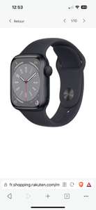 Montre connectée Apple Watch Series 8 (GPS) - Boîtier 41 mm Aluminium Minuit avec Bracelet Sport Minuit