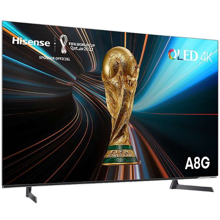 TV 55" Hisense 55A8G - OLED, 4K UHD, 50 Hz, HDR, Dolby Vision IQ, HDMI 2.1, Smart TV (Via 254.70€ sur la carte + ODR de 100€)