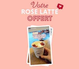 1 Rose Latte offert via l'abonnement au compte Instagram (Restaurants Pret A Manger)